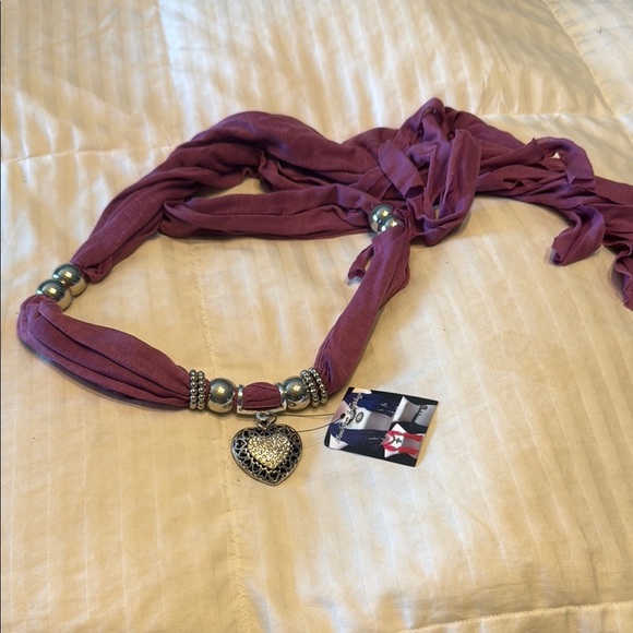Coldwater Creek Accessories - Coldwater Creek Purple Scarf with Silver Accents